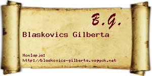 Blaskovics Gilberta névjegykártya